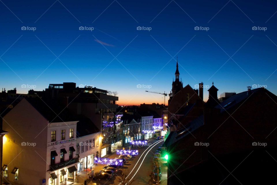 light trails at dusk