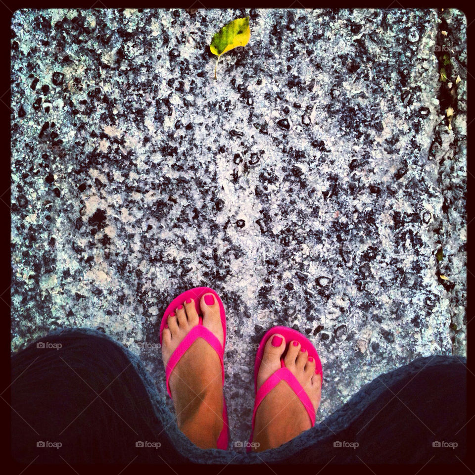 leaf autumn feet flip-flops by ourania