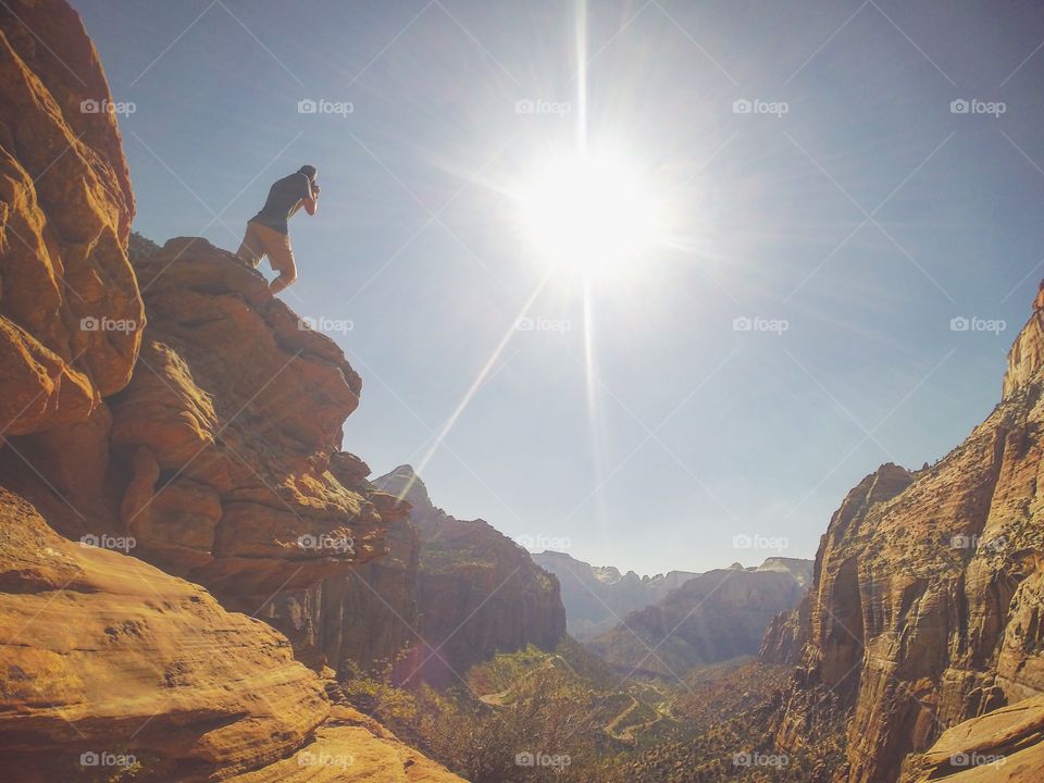 Zion National Park
(Taking a photo up on the rock)