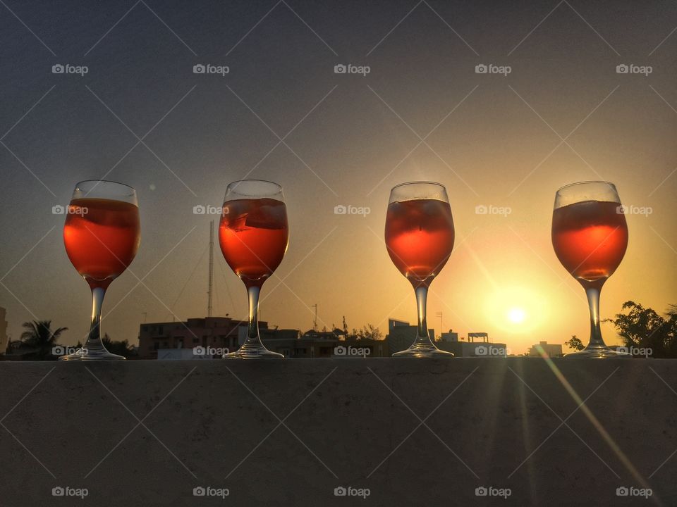 Aperol Spritz cocktails at sunset