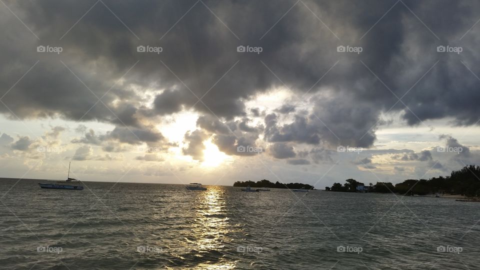 Water, Storm, Sunset, Ocean, Landscape