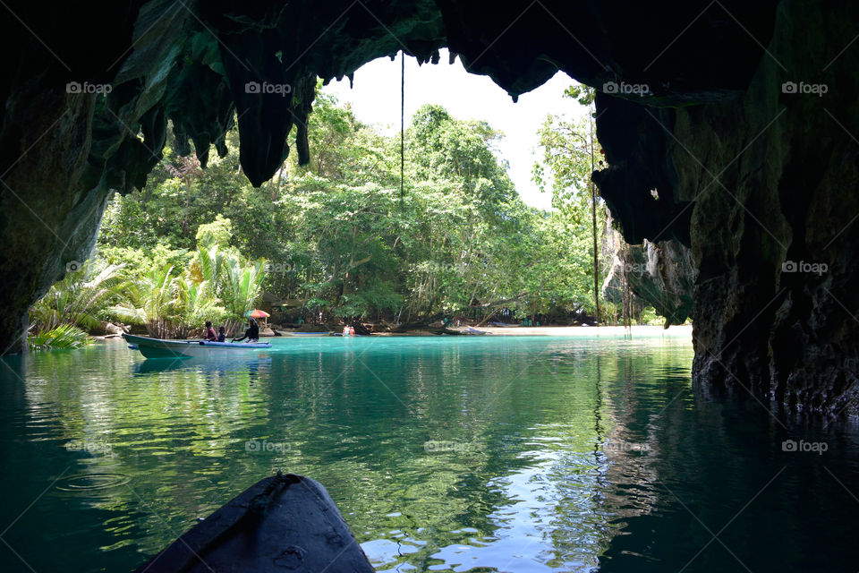 view from inside the cave