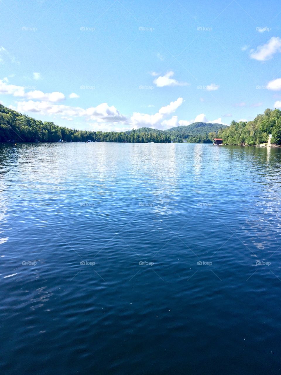 Sixteen island lake at daytime, middle of the day.