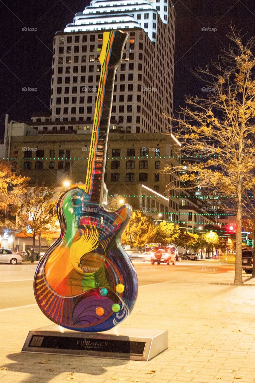 Guitar statue