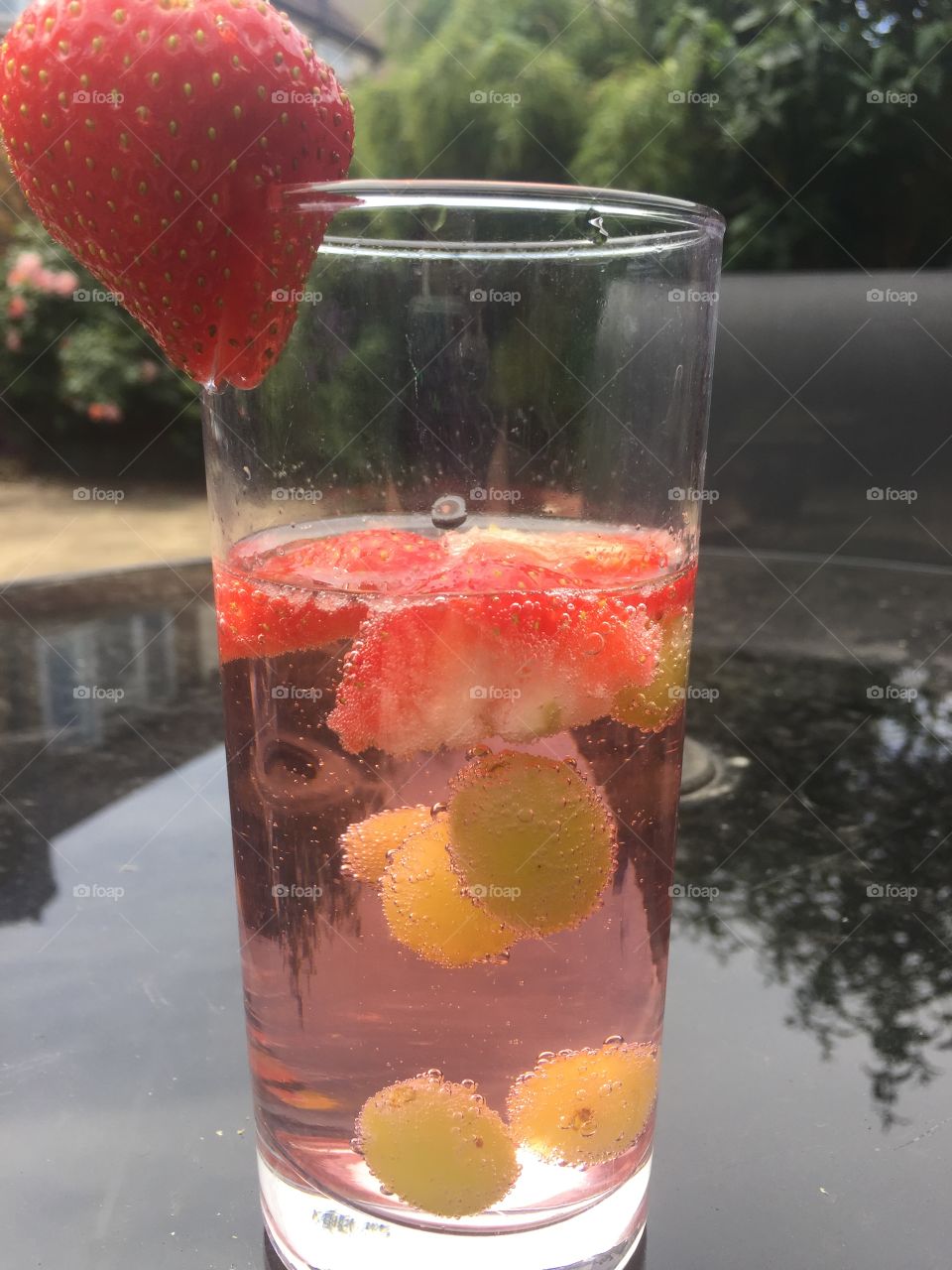 Summer fruits with water