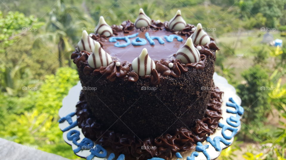Triple chocolate cake.