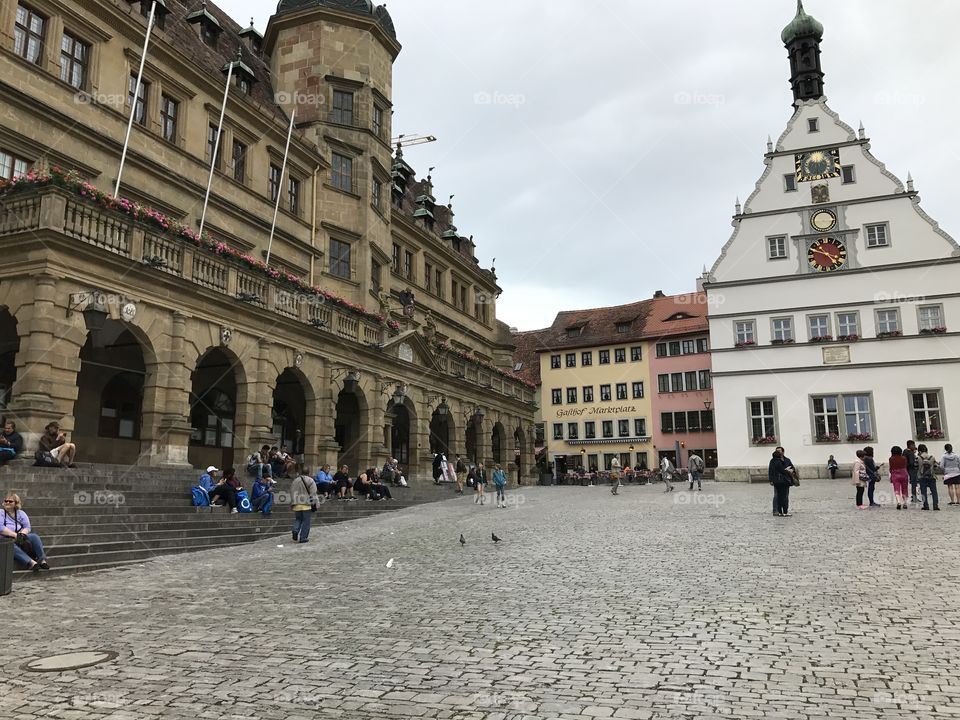 Town square Rothenburg Germany 