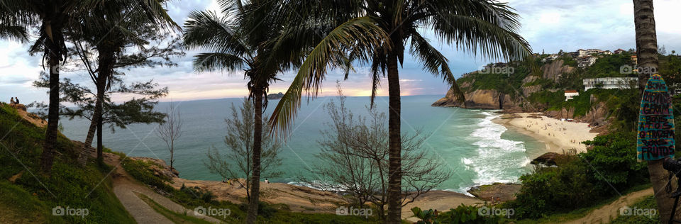 panorama at joatinga. Joatinga is one of my favorites beaches in Rio de Janeiro.  Sometimes if the tide is high there is no beach at all.