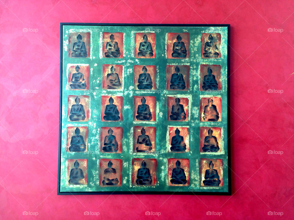 Painting with Buddha patterns