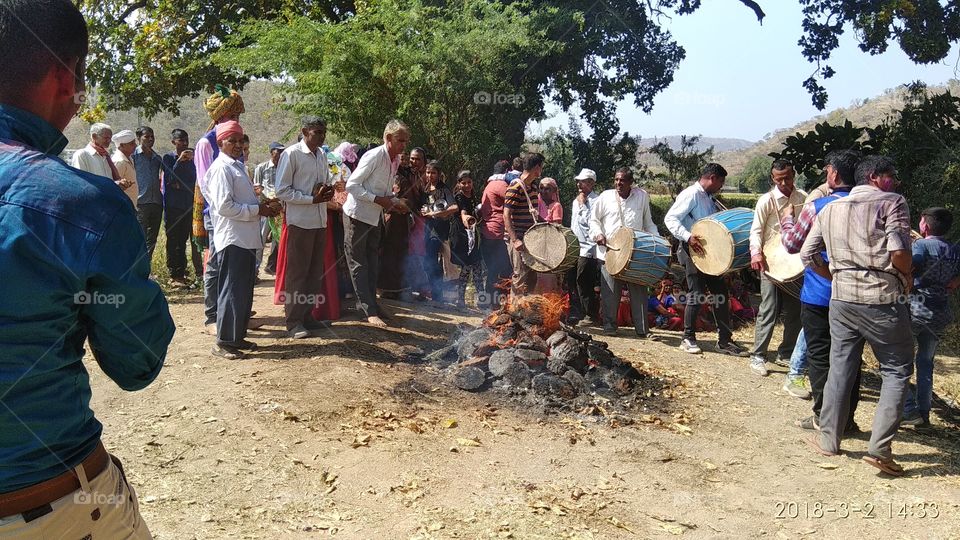 Traditional Holi Celebration in Rural area of Gujarat, India 2