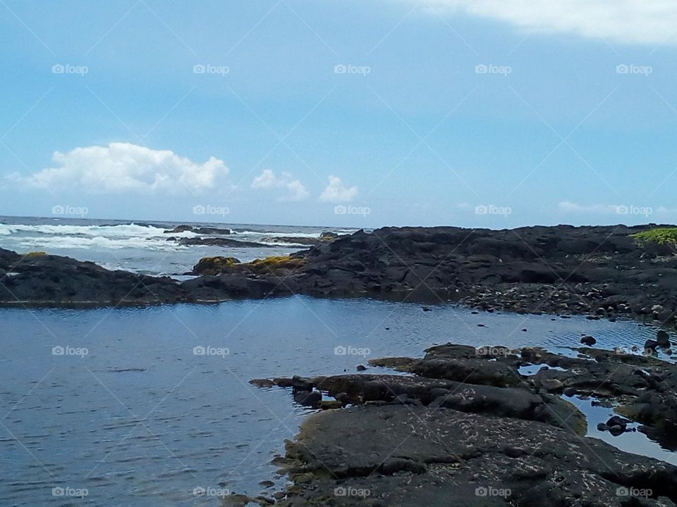 Black sand beach