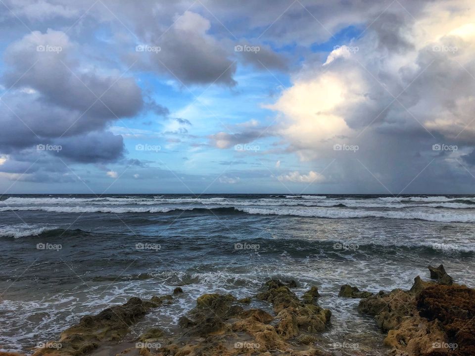 Clouds over beach