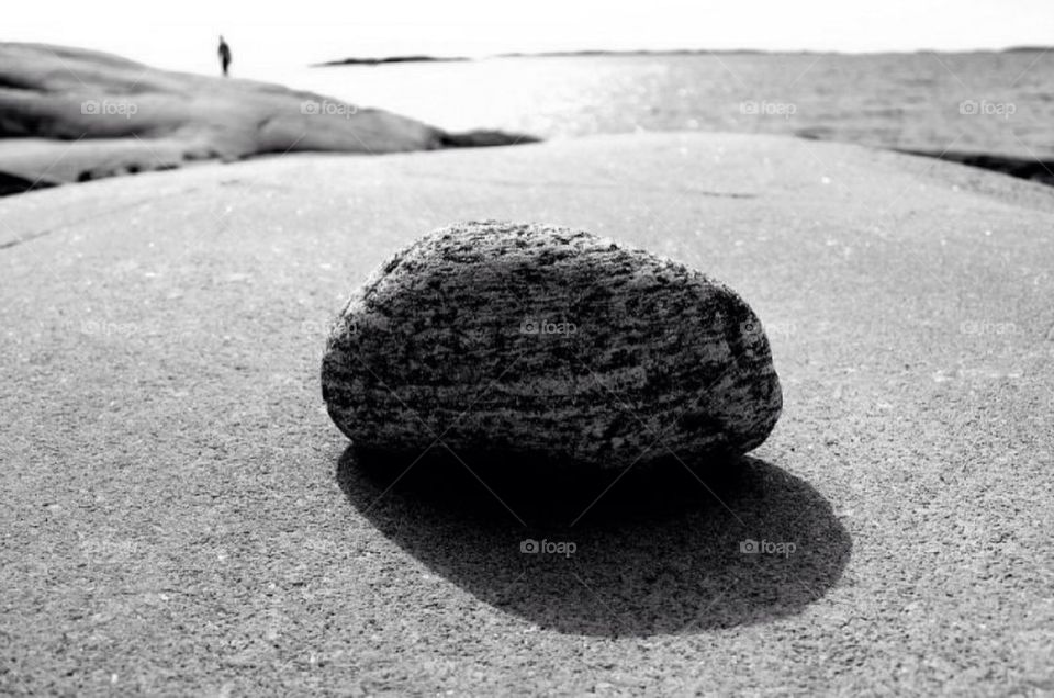 A stone and the ocean