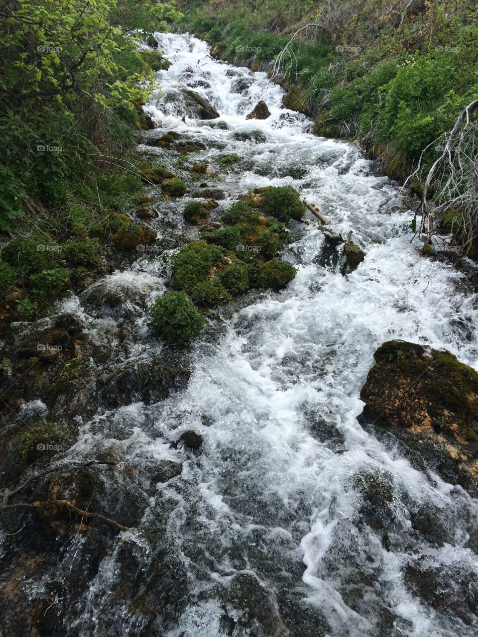 Waterfall, Water, Stream, No Person, Nature