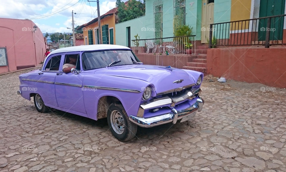 A typical colorful cuban car