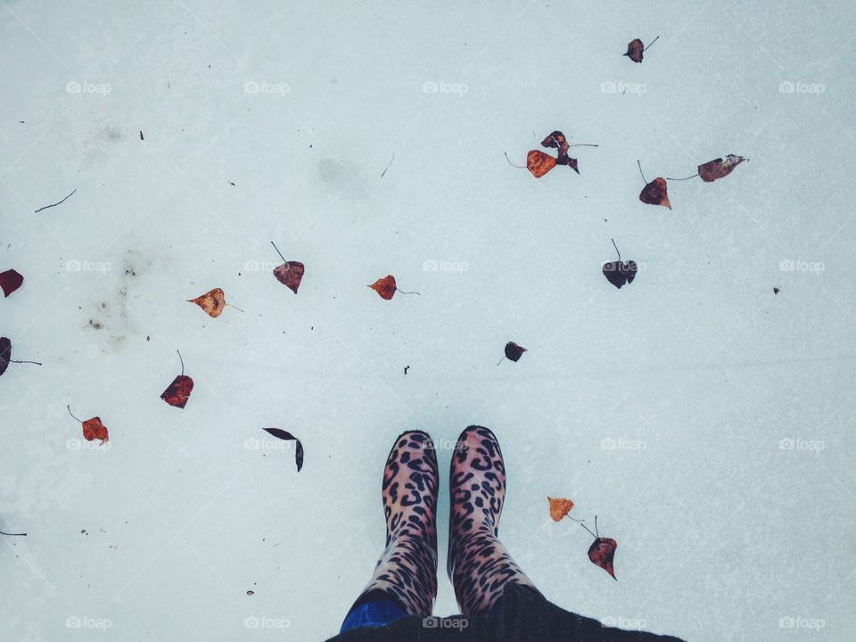 Feet at the snow