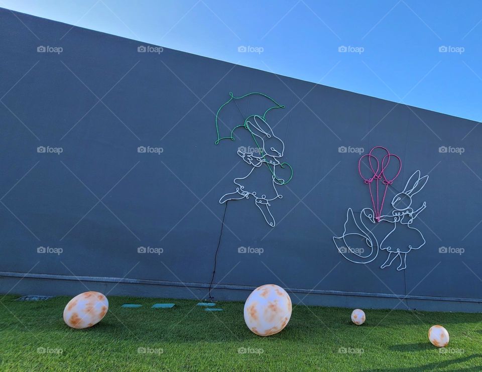 National Taichung Theater roof garden , sky garden.neon tube.Easter Egg