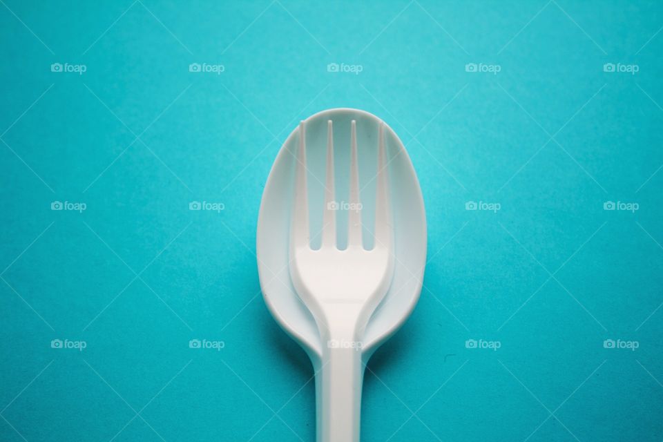 Plastic fork and spoon