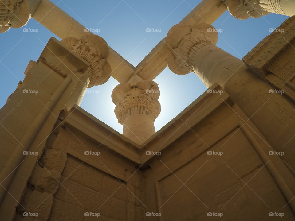 Egyptian columns In a temple 