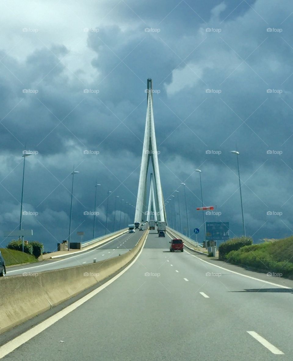 Crossing the bridge to normandie