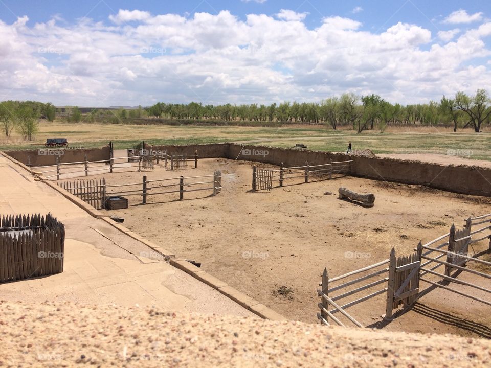 Livestock holding pens at an old fort in Colorado.