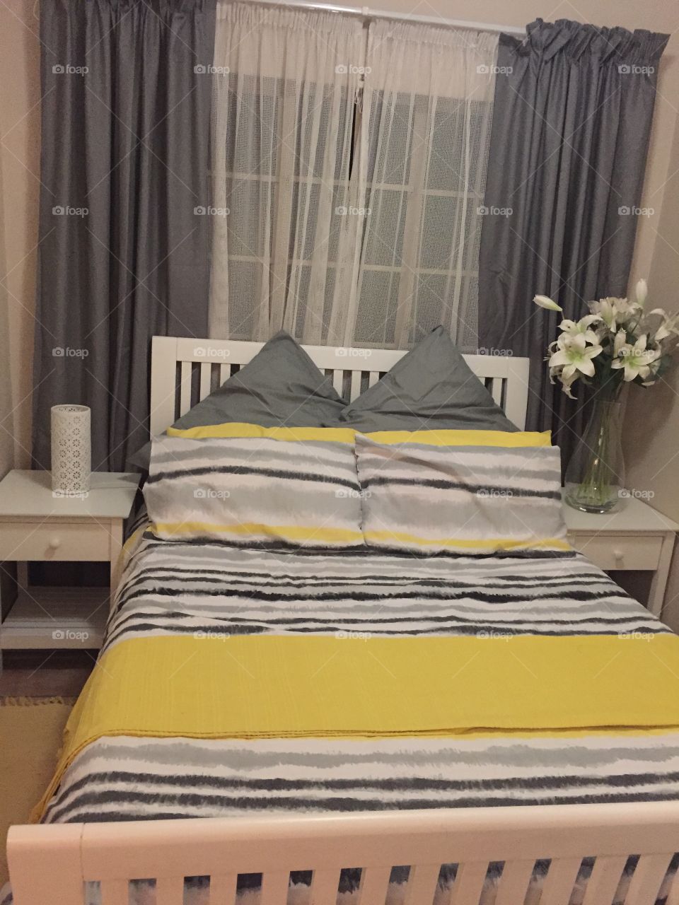 Yellow and Grey bedroom