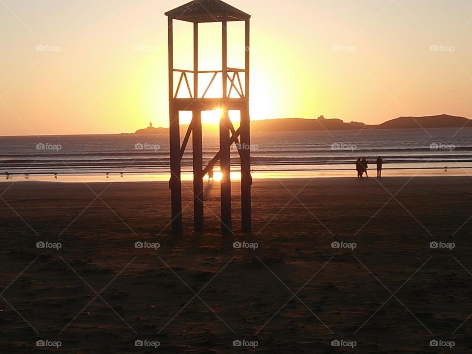 Beautiful sunset at essaouira City in Morocco