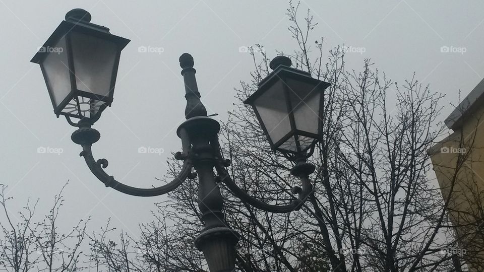 Streetlights in Seui, Italy