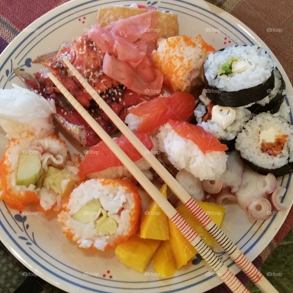 Homemade Sushi Dinner
