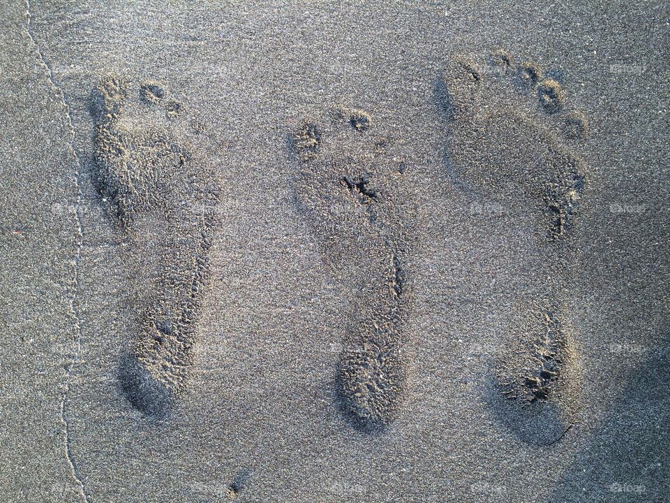 Footprints in the sand. You never now wish way they take you 