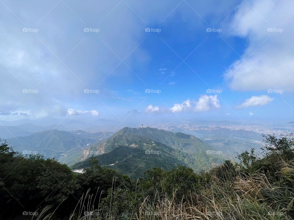 surrounded by clouds