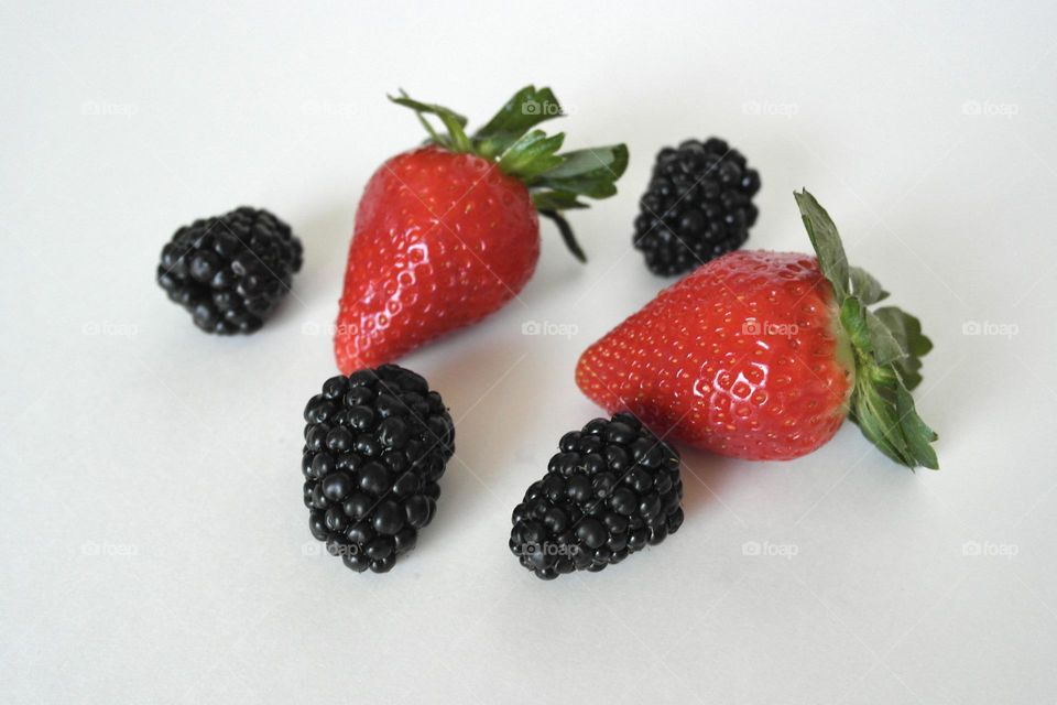 Blackberries and strawberries 