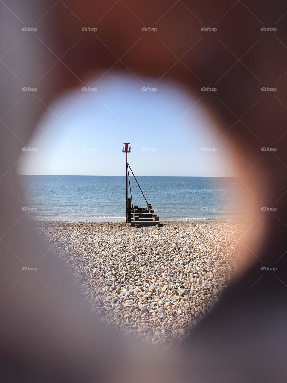 Beach through hole in shell