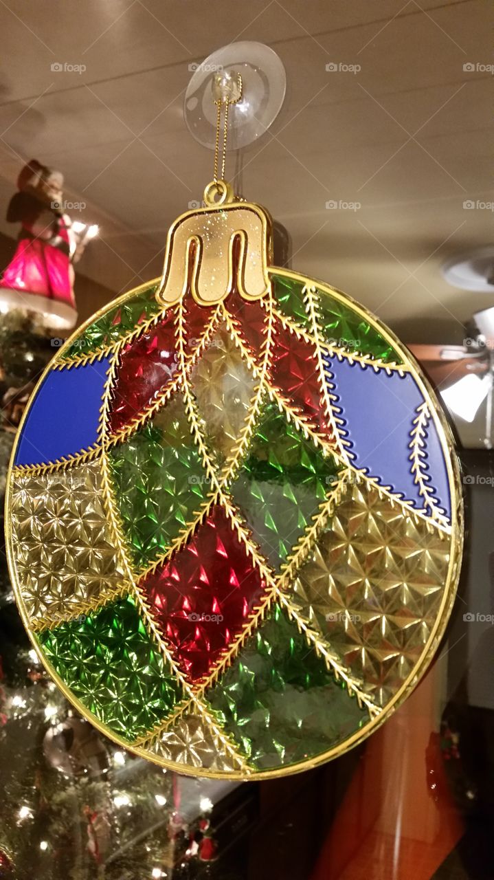 Stained Glass lookalike. stained glass Christmas ornament