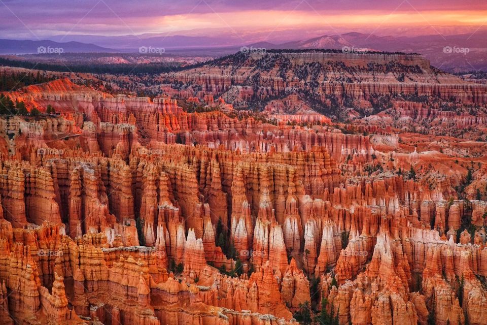 Bryce canyon at sunrise from Inspiration Point