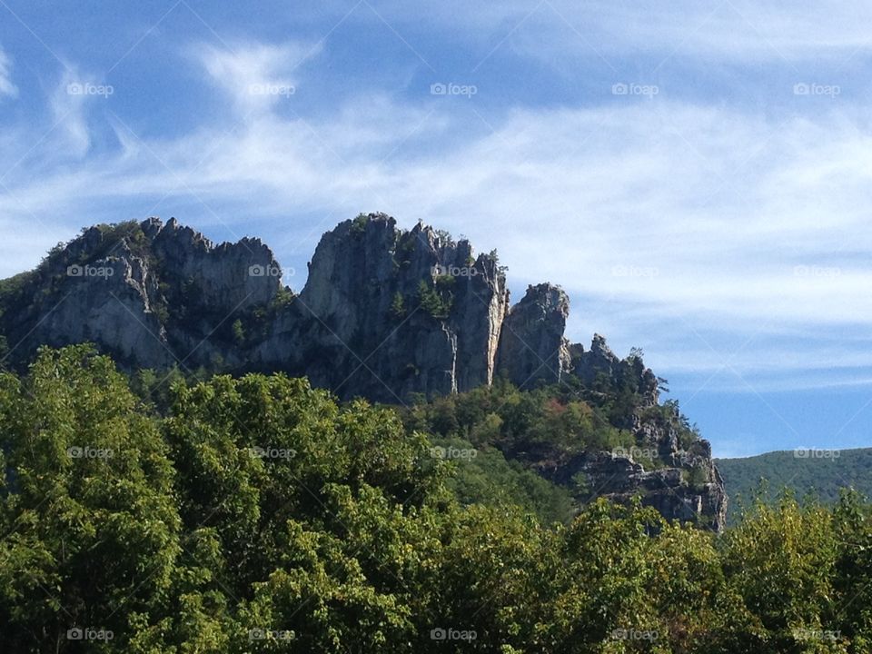 Scenic view of Seneca rocks