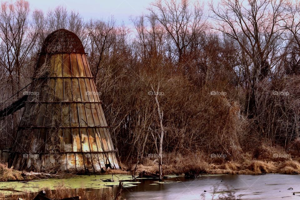 A silo and a swamp