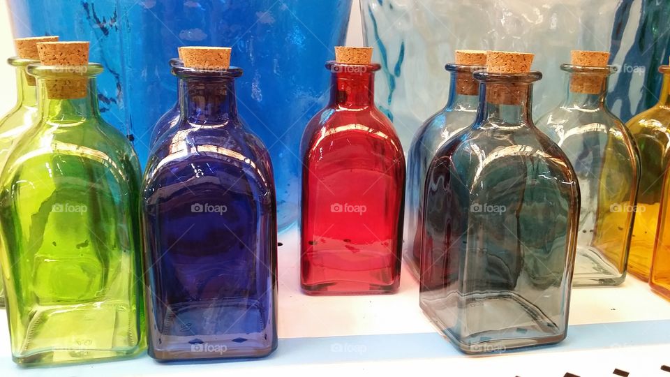 Colourful glass bottles 3