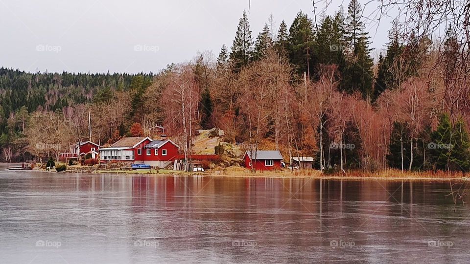 So wonderful to see that beautiful hauses next to the lake called  Lille Väktor/ Sweden