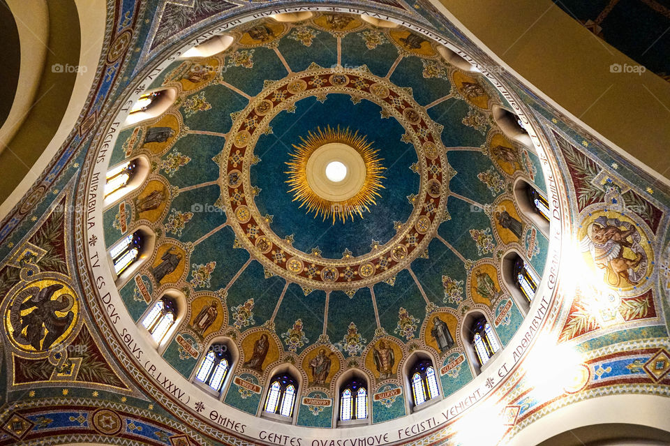 Stunning dome of Parroquia de San Manuel y San Benito in Madrid, Spain 
