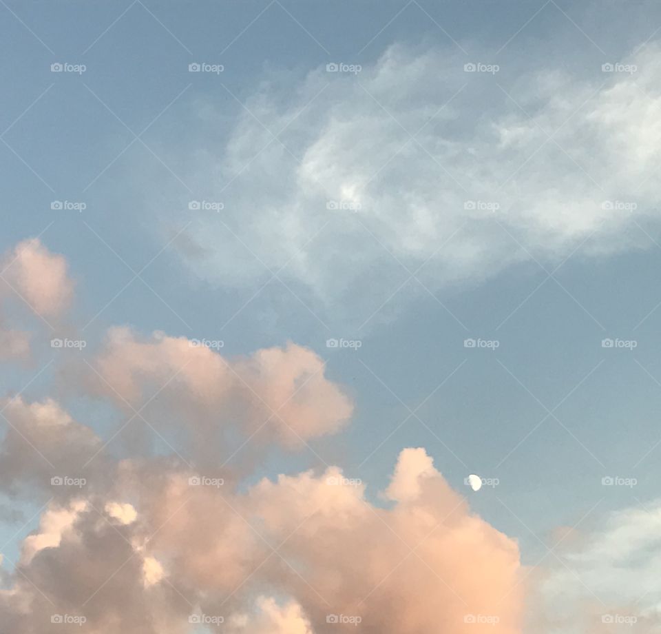 Clouds and moon