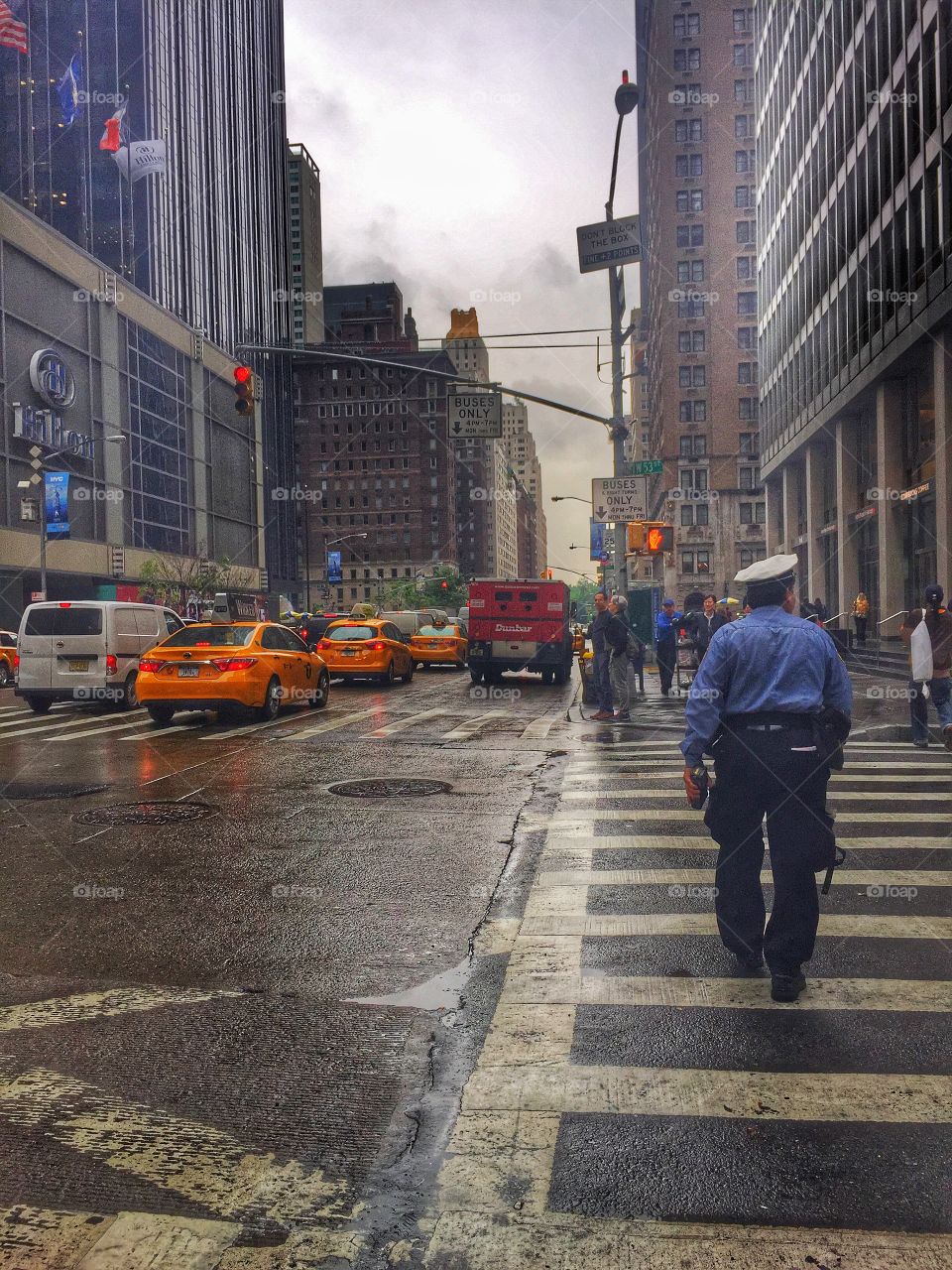 Street after rain in New York City