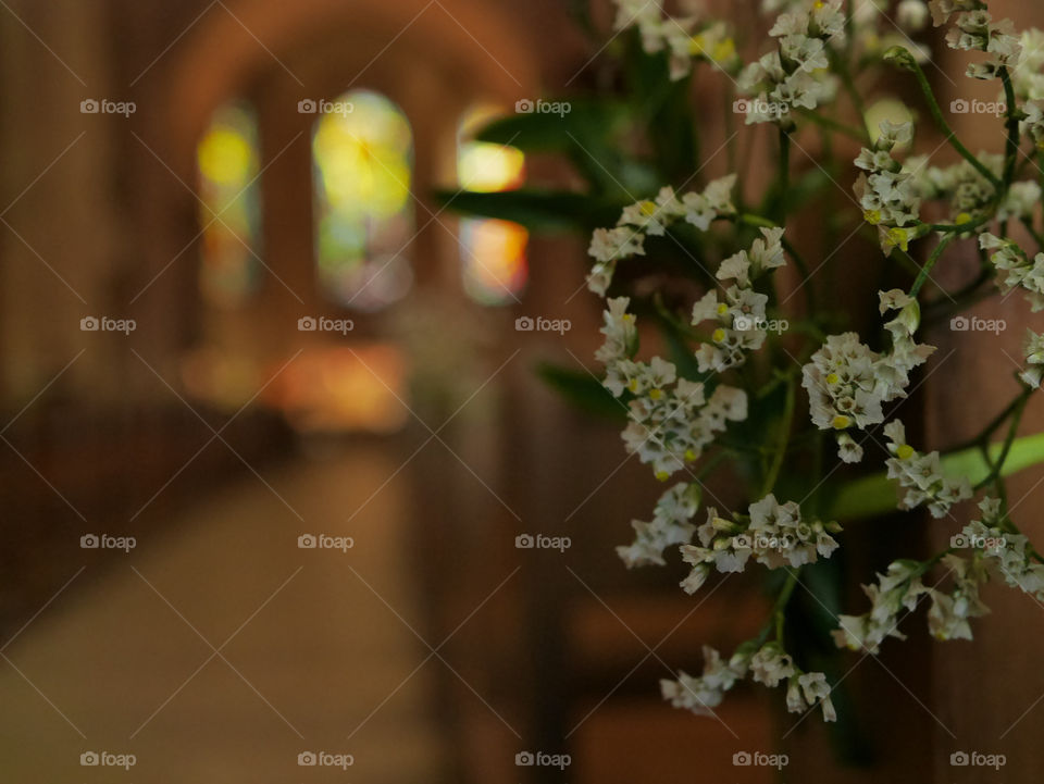 flowers in church