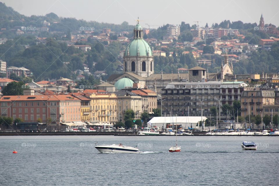 Como Lake. A nice view from Villa d Este on the city center