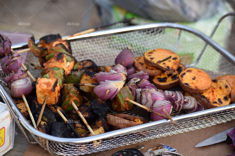 Foods preparing at outdoors