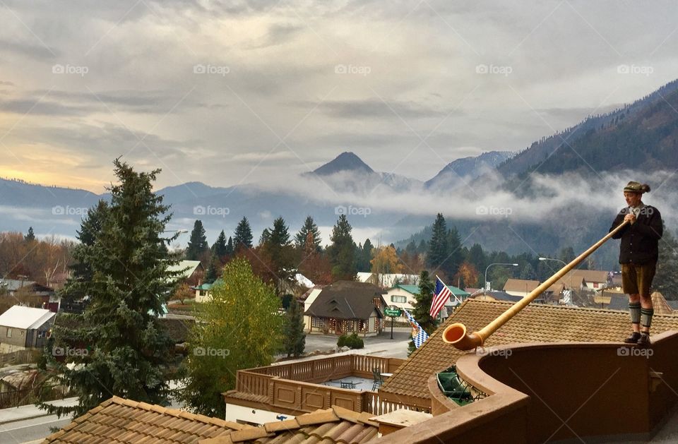 Alphorn performance at the Enzian Inn - Leavenworth, WA