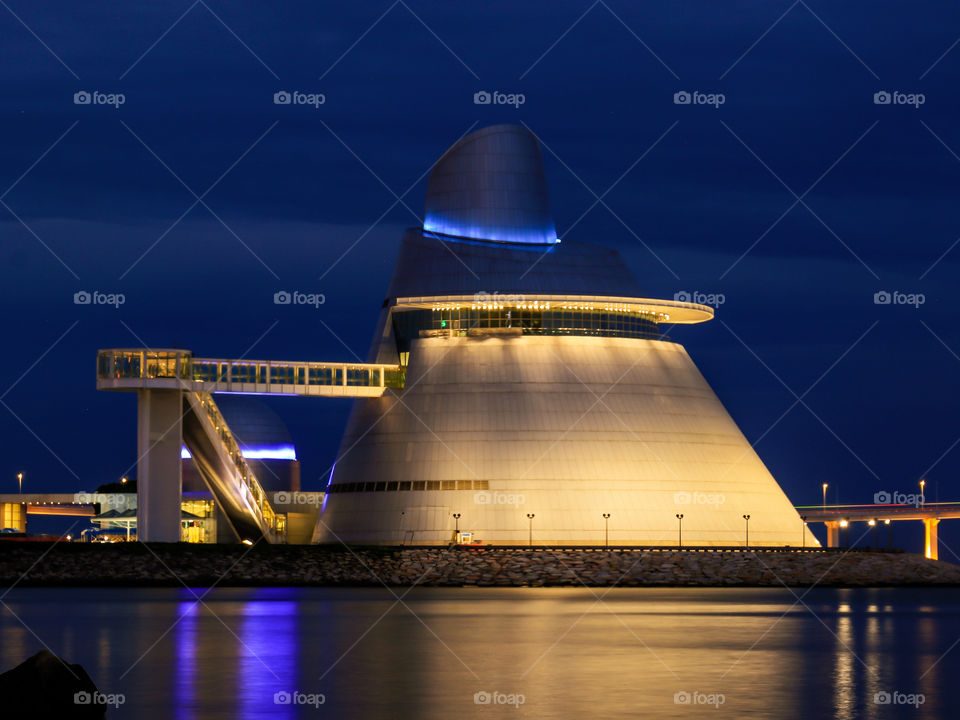 Macau Science Center at Blue Hour time . 