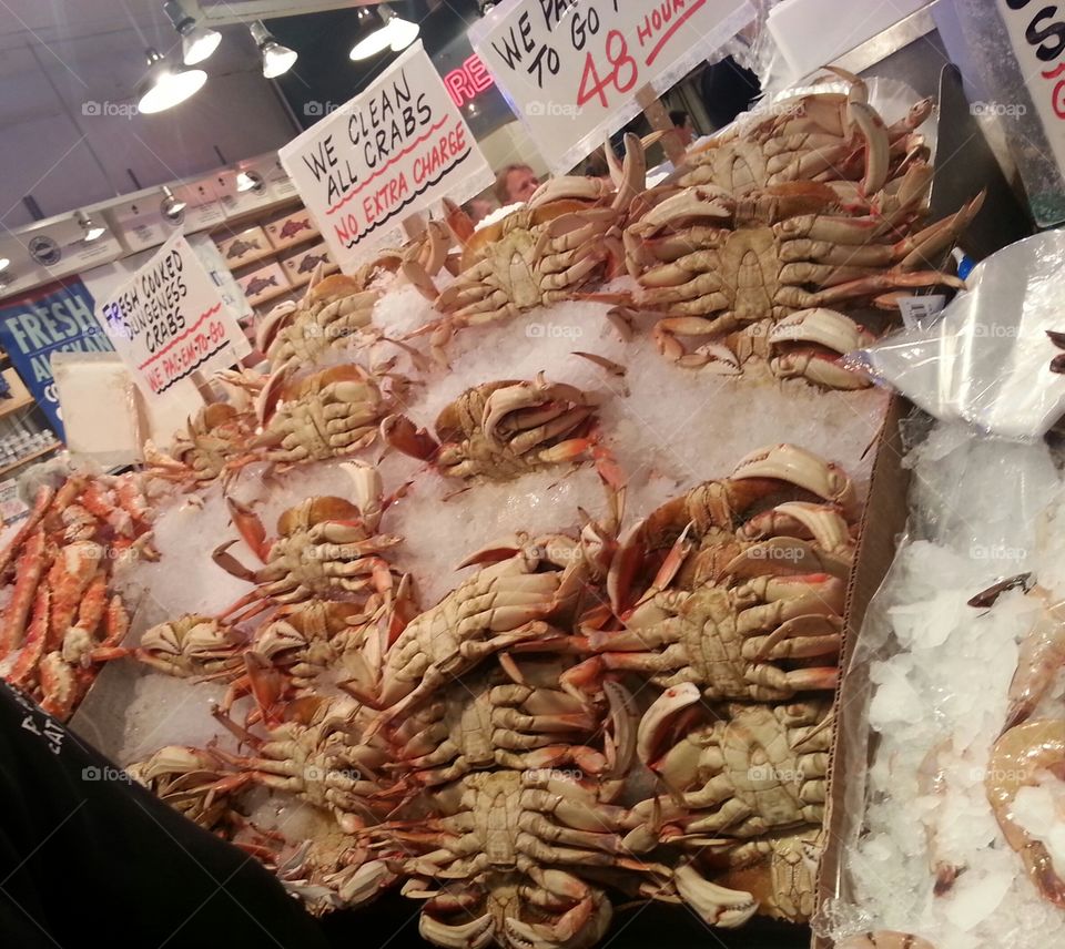 crabs. I took this pic during my visit to the Pike Market Place in Washington State.