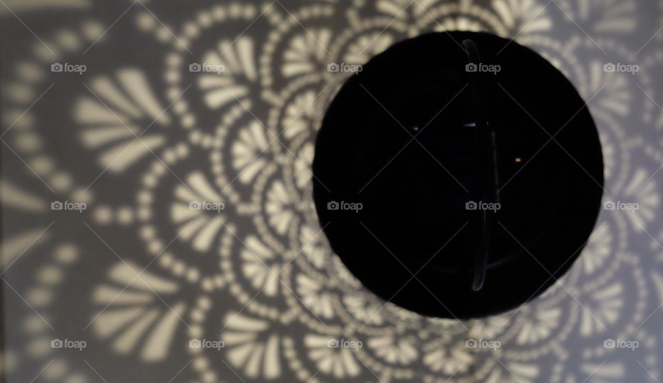 Light and shadow pattern coming from a lantern