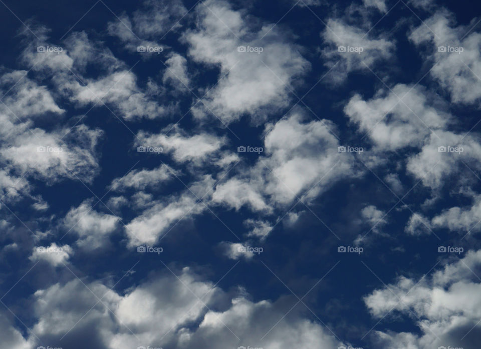 sky blue white clouds by lexlebeur